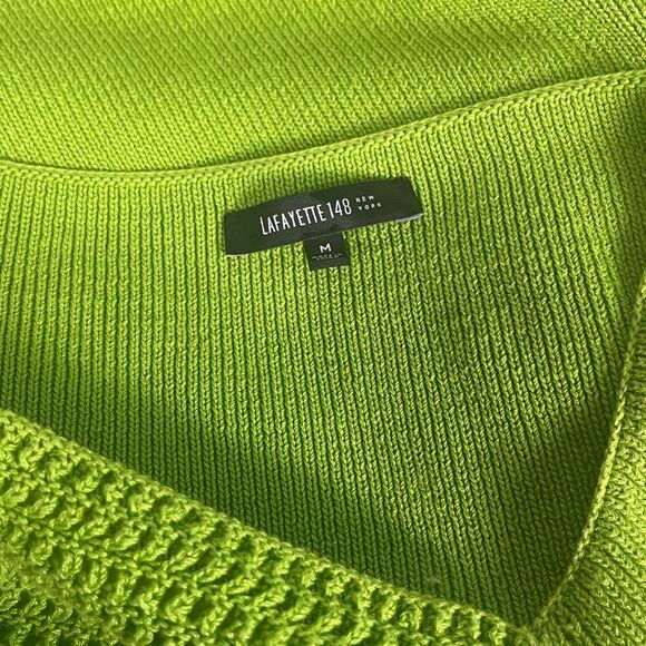 Lafayette 148 New York Green Crew Neck Sweater Medium - Picture 5 of 6